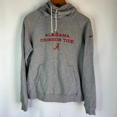 Alabama Crimson Tide Hoodie Sweatshirt Womens Large Gray Nike Scuba Neck Hooded - Image 1 of 4