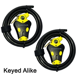 Master Lock - Two 6 ft Python Adjustable Cable Locks Keyed Alike, 8413KACBL-66 - Picture 1 of 3
