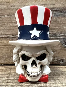Uncle Sam Skull Resin Figurine 3" x 2" - Picture 1 of 4