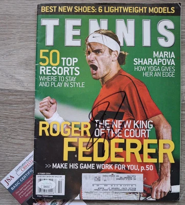 ROGER FEDERER Signed TENNIS Magazine *JSA COA - Image 1 of 3