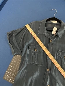 Camicia Maurices taglia XL blu ardesia camicia-manica manica con bottoni e polsini - nuova - Foto 1 di 9