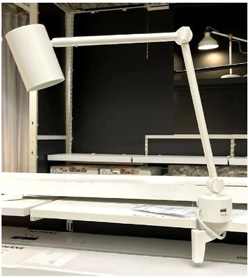 IKea NYMANE Table Work Wall Lamp with USB Port  Adjustable Arm White NYMÅNE New - Image 1 of 4