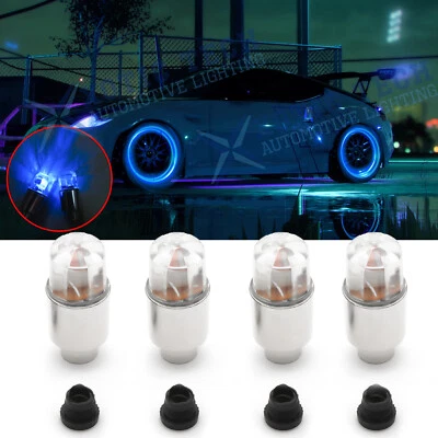 Para Nissan 350z 370Z GTR Altima Azul LED Rueda Neumático Válvula Aire Vástago Luz Flash Foto 1 de 4