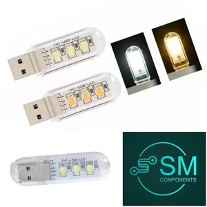 4 X USB emergency COOL WHITE LED Power Bank 3 Led LED Lamp Lighting Night Light - Picture 1 of 10