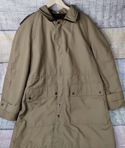Vintage Austin Manor Mens Heavy Trench Coat 46R Tan Zip Snap W/Thinsulate 3m - Picture 1 of 24