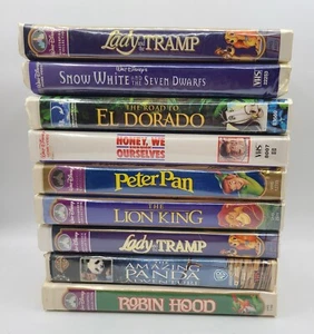 VHS Clamshell Family Movies Bulk Lot of 9 Disney WB Panda Dreamworks El Dorado - Picture 1 of 6