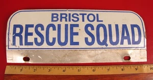 VINTAGE ORIGINAL LICENSE PLATE TOPPER BRISTOL RHODE ISLAND RI RESCUE SQUAD EMT - Picture 1 of 1