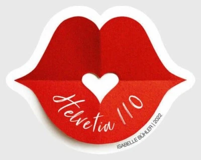 Switzerland 2022 Kiss Odd Shape Unique Self-adhesive Stamp MNH - Image 1 of 4