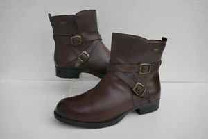 CLARKS "CHESHUNT BE GTX" DARK BROWN LEATHER WATERPROOF ANKLE BOOTS UK 5D RP £125 - Picture 1 of 14