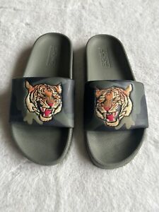 Mens POLO Ralph Lauren Cayson  Tiger Slides Sandals Size 8D