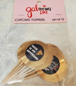 3 Sets of 12 (36) Galentines Day Cupcake Toppers Novelty Valentines Food Decor - Picture 1 of 6