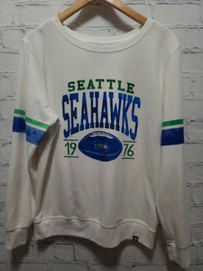 Seattle Seahawks 47 Brand NWT Sweater White Blue Green Medium M B8 - Picture 1 of 10