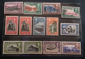 CEYLON 1935 KGV 2c to R1 SG 368 - 378 368 369a Sc 264 - 274 set 11 + 2x P14 MNH - Picture 1 of 2