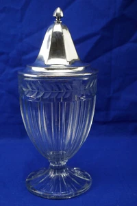 Tarro de caramelos Heisey 465, 6 5/8", con tapa plateada - Imagen 1 de 12