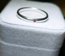 Tiffany & Co. Elsa Peretti Ring 950 Pink Sapphire 0.02 ctw 2.7 mm Band
