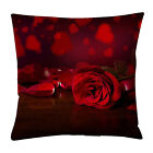 Pillow Case Romantic Washable Printed Red Rose Decorative Throw Pillowcase Red