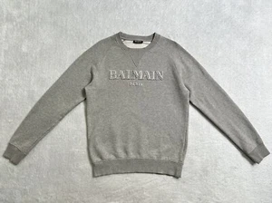 Genuine Authentic Men’s Grey Balmain Holographic Sweatshirt Size Small - Picture 1 of 4