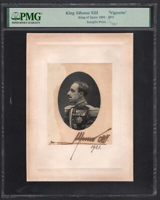 Viñeta España Troquel Prueba Rey de España Alfonso XIII 1902-1931 Con Firma UNC Foto 1 de 2