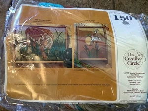 Vintage 1979 Bengal Tiger # 1507 The Creative Circle 18"×24" Wool Embroidery Kit - Picture 1 of 2