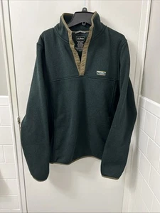LL Bean Sweater Fleecepullover Herren mittelgrün leicht tailliert Druckknopf T 298050 - Bild 1 von 12