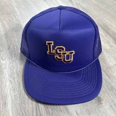 Vintage LSU Tigers Snapback Hat College Purple Trucker Cap - Image 1 of 4