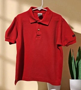  IZOD Lacoste Shirt Boys Size 7 Red Short Sleeve Polo VTG 90s - Picture 1 of 6