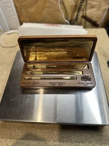 Mac Tools 24kt 1997 Gold Plated Limited Edition Chisel Set #0297 W/ Walnut Case - Picture 1 of 11