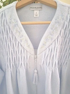 Miss Elaine Womens Robe Housecoat Fleece Sz M Cozy Lounge Warm Zip Up Comfy - Picture 1 of 7
