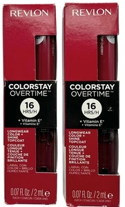 2 Pack Revlon Colorstay Overtime 16HR LipColor 010 Non-Stop Cherry - Picture 1 of 7