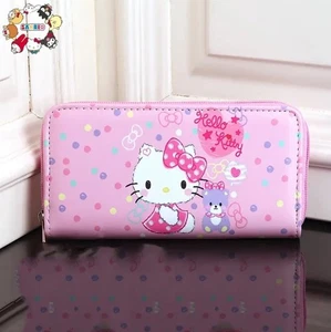 NEW SANRIO HELLO KITTY FAUX LEATHER LARGE ZIP UP WALLET PURSE ‘TEDDY & DOTS’ - Picture 1 of 8