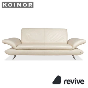 Koinor Rossini Leder Sofa Creme Weiß Zweisitzer Couch manuelle Funktion - Afbeelding 1 van 12