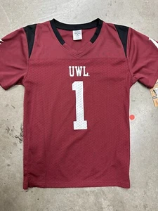 New Boy's UWL Lacrosse Eagles Football Jersey #1 Shirt La Crosse Wisconsin Sz S - Picture 1 of 3