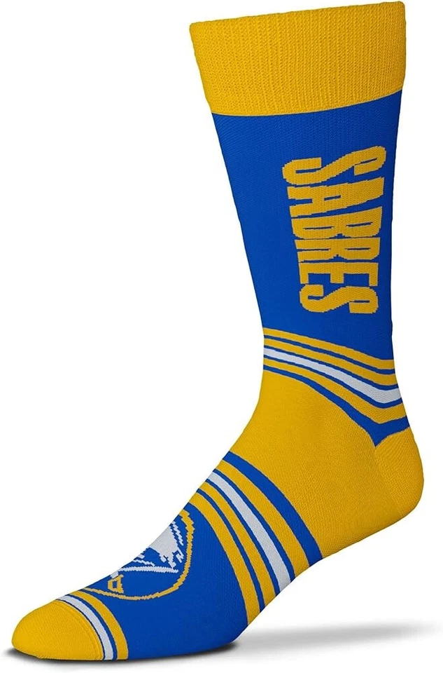 Buffalo Sabres New York Go Team OSFM Socks Yellow Blue NHL Hockey Fan Gift - Image 1 of 1