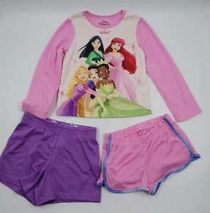 Disney / Wonder Nation Girls Lot 3 Princess Purple Pink Pajamas Size XS 4-5 NWOT - Picture 1 of 3