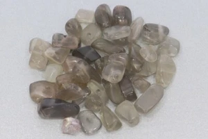 10 g (38,50 € */ 100 g) piedra lunar gris piedra preciosa astilla perforada para joyería He - Imagen 1 de 1