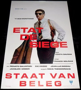 1972 État de Siège ORIGINAL Belgium POSTER State Of Siege ICONIC cool ART - Imagen 1 de 1