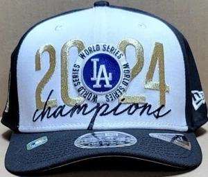 LA Dodgers Wh/Blk New Era 9Seventy Champion 2024 MLB WS Trophy Ptched Hat OS NWT - Picture 1 of 11