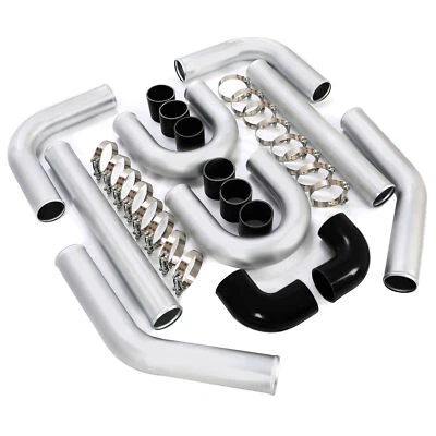 2 inch Universal Turbo Aluminum Intercooler Piping +Silicone Coupler + Clamp Kit - Image 1 of 4