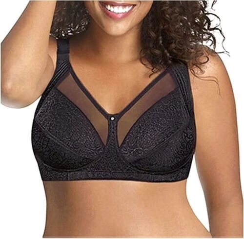 Just My Size by HANES Women's Comfort Shaping Bra, Style 1Q20 Black Jacq 46D - Image 1 of 1