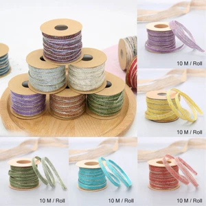 10M/Roll Craft Burlap Ribbon JuteDIY Packing Decoration Christmas Lace Gift - Picture 1 of 24