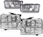 Headlights & Fog Lights Set Headlamp Compatible with Chevy Silverado 1500 2007-2