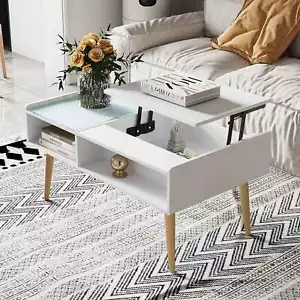 Makika Couchtisch Wohnzimmertisch Glas Höhenverstellbar Ausziehbar Kaffeetisch - Bild 1 von 11