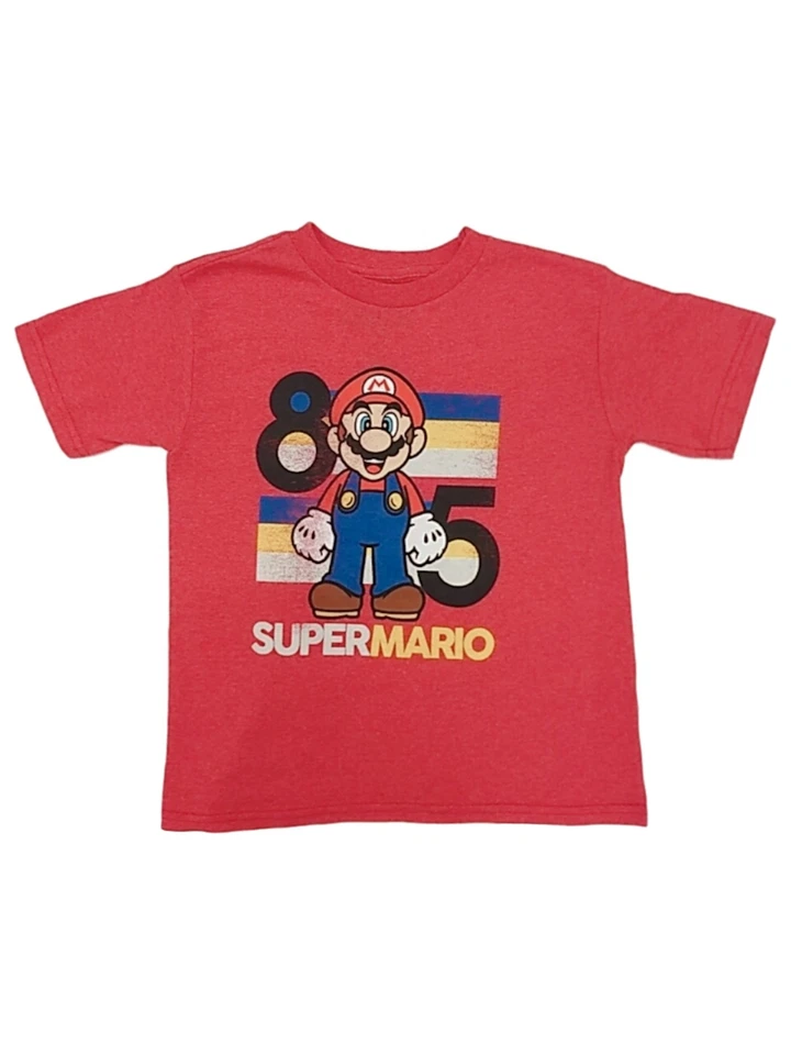 Super Mario Boys Red 85 Nintendo T-Shirt Distressed Mario Tee Shirt - Image 1 of 1