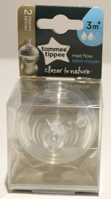 Pezones de repuesto para botella Tommee Tippee flujo medio más cerca de la naturaleza 3+ Foto 1 de 3