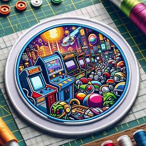 Retro Arcade iron-on PATCH Geeks & Gamers SOUVENIR DIY APPLIQUE Toys & Games new