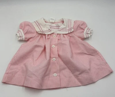 Vestido De Colección Sears Bebé Niña Infantil Talla Grande Rosa Blanco Estilo Marinero Hecho en EE. UU. Foto 1 de 4
