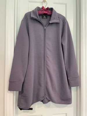 Mujer Talla XL MPG Ligero Púrpura Completo Doble Cremallera Chaqueta Sudadera Bolsillos Foto 1 de 4