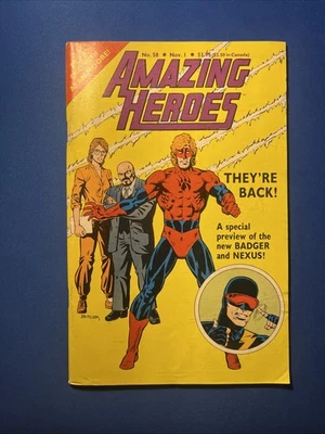AMAZING HEROES #58 1984 - comics - Alan Moore - Badger - Nexus - Image 1 of 2