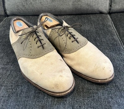 Zapatos de golf Footjoy Classics vintage para hombre talla 14D silla de montar nobuck tostado marrón oliva Foto 1 de 4