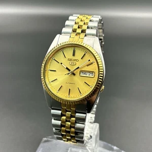 Reloj automático para hombre Seiko 5 7S26-3110 esfera dorada dos tonos 36 mm - Imagen 1 de 9